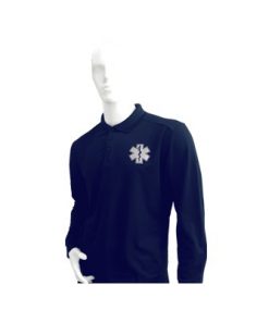 Polera Dry Fit Manga Larga Hombre Azul Marino