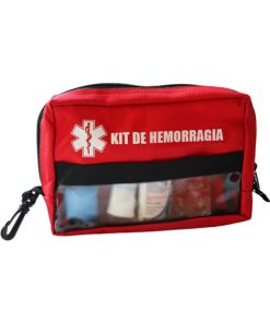 Bolso botiquin para hemorragia con mica, mosqueton y estampado - vacio