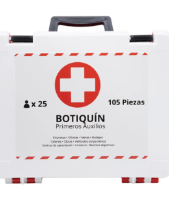 Botiquín primeros auxilios 25 personas – 105 piezas – caja plástica